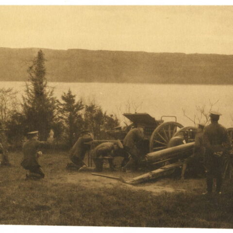 Barton Casons firing into Cayuga Lake.